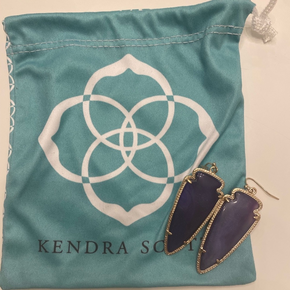 Kendra Scott Skylar purple earrings with gold